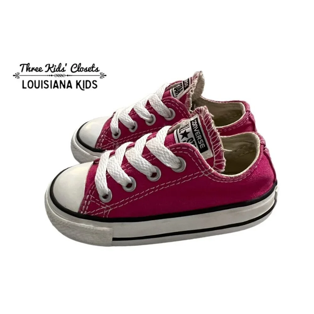 Converse All-Star Sz 5 Dark Pink Canvas Sneakers Shoes